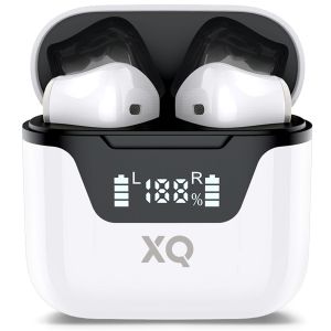 XQISIT ﻿TWS Button Typ TW200 - Kabellose Kopfhörer mit Ladeschale - Weiß
