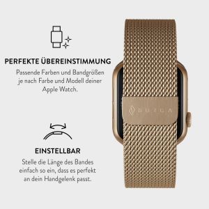 Burga Mailändische armband für das Apple Watch Series 1-9 / SE / Ultra (2) - 42/44/45/49mm - Gold