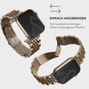 Burga Edelstahlarmband für das Apple Watch Series 1-9 / SE / Ultra (2) - 42/44/45/49mm - Chic Royal - Gold