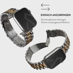 Burga Edelstahlarmband für das Apple Watch Series 1-9 / SE / Ultra (2) - 42/44/45/49mm - All eyes on me - Gold & Silber