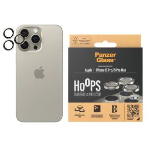 PanzerGlass Kameraprotektor Hoop Optic Rings für das iPhone 15 Pro / 15 Pro Max - Natural Metal