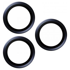 PanzerGlass Kameraprotektor Hoop Optic Rings für das iPhone 15 Pro / 15 Pro Max - Blue Metal