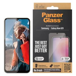 PanzerGlass Refresh Ultra-Wide Fit Anti-Bacterial Screenprotector inkl. Applikator für das Samsung Galaxy A25