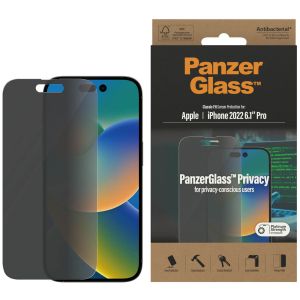 PanzerGlass Privacy Case Friendly Anti-Bacterial Displayschutzfolie für das iPhone 14 Pro