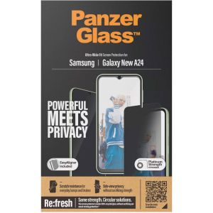 PanzerGlass Ultra Wide Fit Antibakterieller Screen Protector mit Sichtschutz inkl. Applikator für das Samsung Galaxy A25