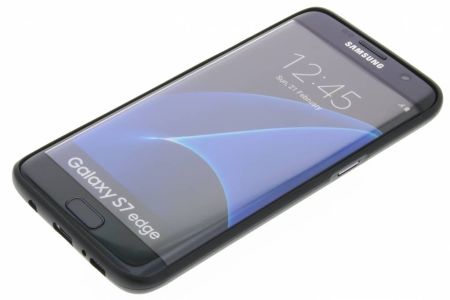 Schwarzes Leder TPU Case für Samsung Galaxy S7 Edge