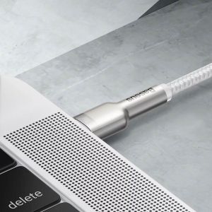 Baseus Cafule Series USB-C-zu-USB-C-Kabel  – Metall – 100 Watt – 1 Meter – Weiß