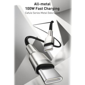 Baseus Cafule Series USB-C-zu-USB-C-Kabel  – Metall – 100 Watt – 2 Meter – Schwarz