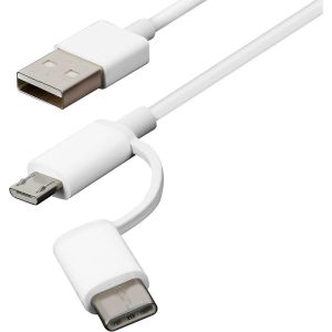 Xiaomi Original Mi USB-C & Micro-USB auf USB-Kabel - 0,3 Meter - Weiß
