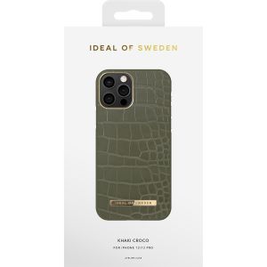 iDeal of Sweden Atelier Backcover für das iPhone 12 (Pro) - Khaki Croco