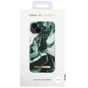 iDeal of Sweden Fashion Back Case für das iPhone 13 - Golden Olive Marble