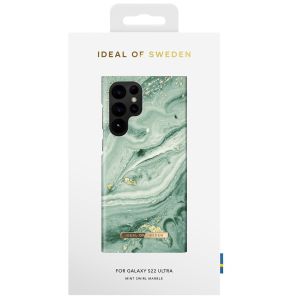 iDeal of Sweden Fashion Back Case für das Samsung Galaxy S22 Ultra - Mint Swirl Marble