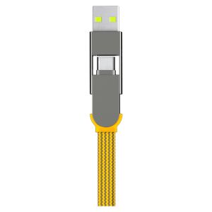 Rolling Square inCharge® XL 6-in-1-Schnellladekabel - 2 Meter - Yellow