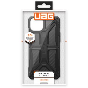 UAG Monarch Backcover für das iPhone 15 Plus - Carbon Fiber