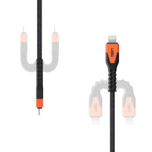 UAG Kevlar® Kern USB-C zu Lightning Ladekabel - 1,5 Meter - Schwarz / Orange