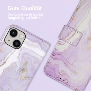 iMoshion Design Klapphülle für das iPhone 14 - Purple Marble