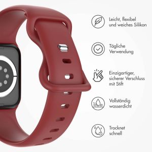 iMoshion Silikonband⁺ für die Apple Watch Series 1-9 / SE - 38/40/41 mm - Wine - Größe S/M