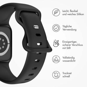 iMoshion Silikonband⁺ für die Apple Watch Series 1-9 / SE / Ultra (2) - 42/44/45/49 mm - Schwarz - Größe M/L
