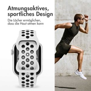 iMoshion Sportarmband⁺ für die Apple Watch Series 1-9 / SE - 38/40/41 mm - Größe S/M - Pure Platinum & Black