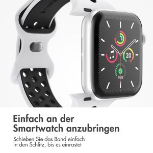 iMoshion Sportarmband⁺ für die Apple Watch Series 1-9 / SE - 38/40/41 mm - Größe S/M - Pure Platinum & Black