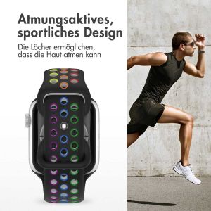 iMoshion Sportarmband⁺ für die Apple Watch Series 1-9 / SE - 38/40/41 mm - Größe S/M - Black Rainbow