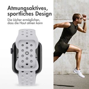 iMoshion Sportarmband⁺ für die Apple Watch Series 1-9 / SE / Ultra (2) - 42/44/45/49 mm - Größe S/M - Pure Platinum & White