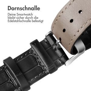 iMoshion Leder-Krokodilarmband für die Apple Watch Series 1-9 / SE - 38/40/41 mm - Schwarz