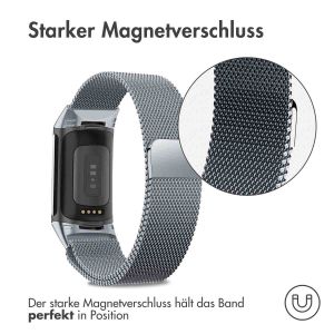 iMoshion Mailändische Magnetarmband für das Fitbit Charge 5 / Charge 6 - Space Gray