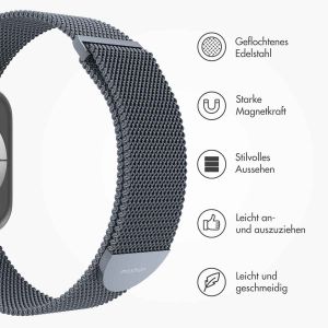 iMoshion Mailändische Magnetarmband für die Apple Watch Series 1-9 / SE / Ultra (2) - 42/44/45/49 mm - Größe M - Grau