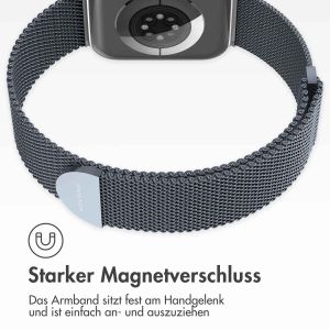 iMoshion Mailändische Magnetarmband für die Apple Watch Series 1-9 / SE / Ultra (2) - 42/44/45/49 mm - Größe S - Grau