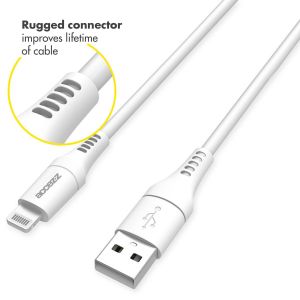 Accezz MFI-zertifiziertes Lightning- auf USB-Kabel - 2 m - Weiß