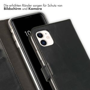Selencia Echtleder Klapphülle Schwarz für das iPhone 11