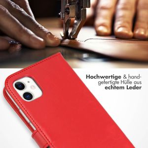 Selencia Echtleder Klapphülle Rot für das iPhone 11
