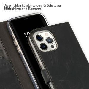 Selencia Echtleder Klapphülle für das iPhone 12 Pro Max - Schwarz