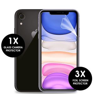 iMoshion Displayschutzfolie 3er-Pack + Kameraschutz Glas iPhone Xr