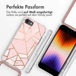 iMoshion Design Hülle mit Band für das iPhone SE (2022 / 2020) / 8 / 7 - Pink Graphic