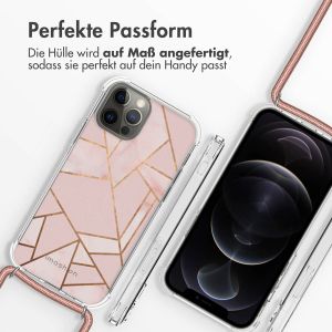 iMoshion Design Hülle mit Band für das iPhone 12 (Pro) - Pink Graphic