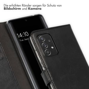 Selencia Echtleder Klapphülle für das Samsung Galaxy A52(s) (5G/4G) - Schwarz