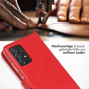 Selencia Echtleder Klapphülle für das Samsung Galaxy A52(s) (5G/4G) - Rot