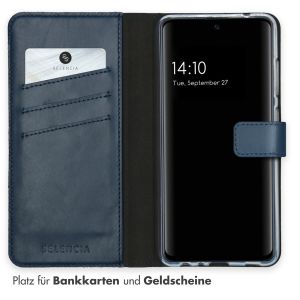 Selencia Echtleder Klapphülle für das Samsung Galaxy A52(s) (5G/4G) - Blau