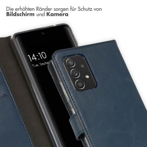 Selencia Echtleder Klapphülle für das Samsung Galaxy A52(s) (5G/4G) - Blau