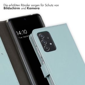 Selencia Echtleder Klapphülle für das Samsung Galaxy A52(s) (5G/4G) - Hellblau