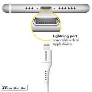 Accezz MFI-zertifiziertes Lightning- auf USB-Kabel - 0,2 m - Weiß