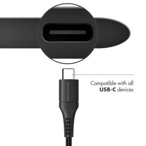 iMoshion USB-C- auf USB-Kabel - Geflochtenes Gewebe - 3 m - Schwarz