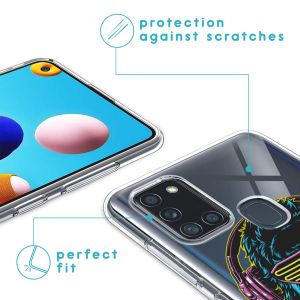 iMoshion Design Hülle für das Samsung Galaxy A21s - Monkey - Blau