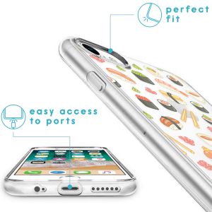iMoshion Design Hülle für das iPhone SE (2022 / 2020) / 8 / 7 - Allover Sushi
