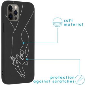 iMoshion Design Hülle für das iPhone 12 (Pro) - Holding Hands Black