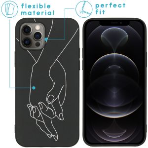 iMoshion Design Hülle für das iPhone 12 (Pro) - Holding Hands Black