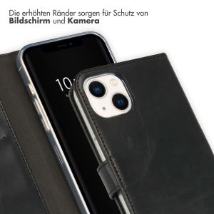 Selencia Echtleder Klapphülle für das iPhone 13 - Schwarz