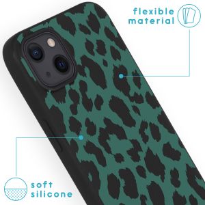 iMoshion Design Hülle für das iPhone 13 - Leopard - Schwarz / Grün